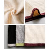 襟付きリブニットバイカラーカーディガン 春  秋 冬 M レディース | aquagarage | 詳細画像15 