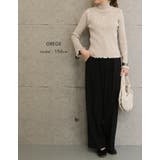 配色のフリルメローデザインが可愛い!ハイネックメローリブニット | aquagarage | 詳細画像11