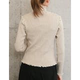 配色のフリルメローデザインが可愛い!ハイネックメローリブニット | aquagarage | 詳細画像15