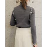 配色のフリルメローデザインが可愛い!ハイネックメローリブニット | aquagarage | 詳細画像19