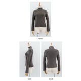 配色のフリルメローデザインが可愛い!ハイネックメローリブニット | aquagarage | 詳細画像10