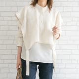 さらっとした肌触りの袖口リボンレイヤード長袖ブラウス | aquagarage | 詳細画像2