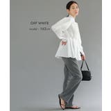 女性らしいシルエットを演出するウエストタック長袖ブラウス | aquagarage | 詳細画像15