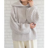 大きめの襟元で小顔効果も抜群♪天竺畦編みハーフジップニット | aquagarage | 詳細画像10