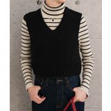 ファンシーヤーンリブ切り替えベスト | aquagarage | 詳細画像13