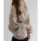 ダメージフリンジニットトップス 秋 冬 M レディース | aquagarage | 詳細画像4