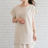 サッと着れるらくちん綺麗めシルエット!フレンチスリーブチュニック | aquagarage | 詳細画像2