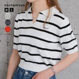 襟付きサマーニットトップス レディース 春 夏 M L 半袖 | aquagarage | 詳細画像1