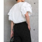 ダブルフリル袖異素材カットソー レディース 春 夏 M L 半袖 | aquagarage | 詳細画像5