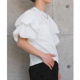 ダブルフリル袖異素材カットソー レディース 春 夏 M L 半袖 | aquagarage | 詳細画像6