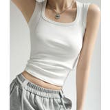 スクエアカットリブニットタンクトップ 春 夏 秋 | aquagarage | 詳細画像15 