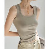 スクエアカットリブニットタンクトップ 春 夏 秋 | aquagarage | 詳細画像21 