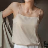 ベージュ | シルクタッチブラトップキャミソール | aquagarage
