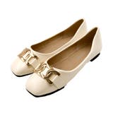 アイボリー | 歩きやすさと美しさを兼ね備えたビット付きローヒールパンプス | aquagarage