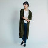 カーキ | 縦長効果でこなれ感漂うIラインシルエット♪ロング丈ニットカーディガン | aquagarage