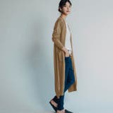 ベージュ | 縦長効果でこなれ感漂うIラインシルエット♪ロング丈ニットカーディガン | aquagarage
