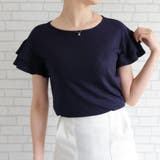 ネイビー | ボリューム フリル袖カットソー カットソー | aquagarage