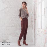 ブラウン | ラップ風テーパードパンツ ボトムス レディース | aquagarage