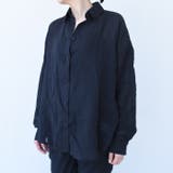 ブラック | ふんわりとした素材感と透け感が魅力のシアーシャツ | aquagarage