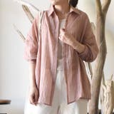 ダスティーピーチ | ふんわりとした素材感と透け感が魅力のシアーシャツ | aquagarage