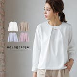 首周りを華やかに演出!フロントタックチャーム付きブラウス | aquagarage | 詳細画像1