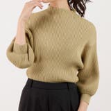 ベージュ | ぽわん袖ニットトップス | aquagarage