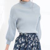 ペールブルー | ぽわん袖ニットトップス | aquagarage