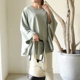 スモーキーグリーン | トップス モモンガカットソー レディース | aquagarage