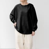 ブラック | 女性らしいリラクシーなドルマンスリーブニット | aquagarage