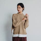 グレージュ | 忙しい朝もコーデいらずでお洒落に決まる!レイヤード風デザインニット | aquagarage