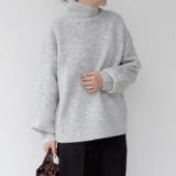 グレー | ふわふわの質感でチクチクしない!ボトルネックボリューム袖ニット | aquagarage