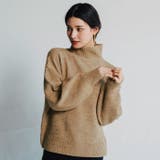 グレージュ | ふわふわの質感でチクチクしない!ボトルネックボリューム袖ニット | aquagarage