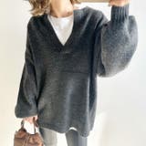 ゆるシルエットキーネックニット | aquagarage | 詳細画像2