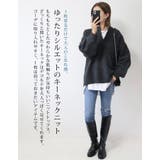 ゆるシルエットキーネックニット | aquagarage | 詳細画像4