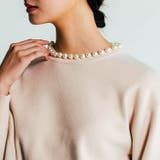 クルーネックに大ぶりのパールを施した上品なニットトップス | aquagarage | 詳細画像13