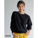 クルーネックに大ぶりのパールを施した上品なニットトップス | aquagarage | 詳細画像20