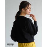 クルーネックに大ぶりのパールを施した上品なニットトップス | aquagarage | 詳細画像21