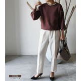 クルーネックに大ぶりのパールを施した上品なニットトップス | aquagarage | 詳細画像23