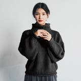 ブラック | 着るだけで旬コーデ見えする優秀アイテム! ハイネックチャンキーニット | aquagarage