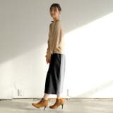 ブラック | 女性らしいムードが感じられる！フロントスリットHラインスカート | aquagarage