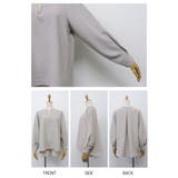 ネックレスいらずの華やかなデザイン♪パール付きキーネックブラウス オフィスカジュ… | aquagarage | 詳細画像10 