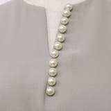 ネックレスいらずの華やかなデザイン♪パール付きキーネックブラウス オフィスカジュ… | aquagarage | 詳細画像9 