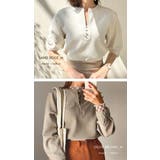 フロントの飾りボタンが上品で大人っぽいキーネックブラウス オフィスカジュアル | aquagarage | 詳細画像14