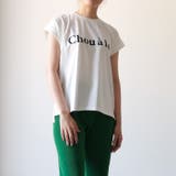 ホワイト | 大人っぽく綺麗に着られる♪フレンチスリーブロゴTシャツ | aquagarage