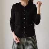 ブラック | 大人っぽくクラシカルな雰囲気を演出♪クルーネックニットカーディガン | aquagarage
