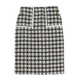 ブラウン | レトロで大人っぽい雰囲気を演出♪総柄ツイードタイトスカート | aquagarage