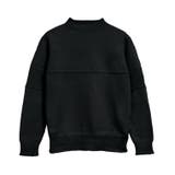 ブラック | 表情豊かな切り替えデザイン♪ハイネック切り替えニット | aquagarage