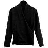 ブラック | さっと着られて他と差がつく♪カシュクールニットトップス | aquagarage