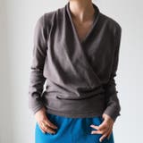 チャコール | さっと着られて他と差がつく♪カシュクールニットトップス | aquagarage