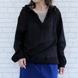 ブラック | 透け感が大人可愛いシアーパーカー | aquagarage